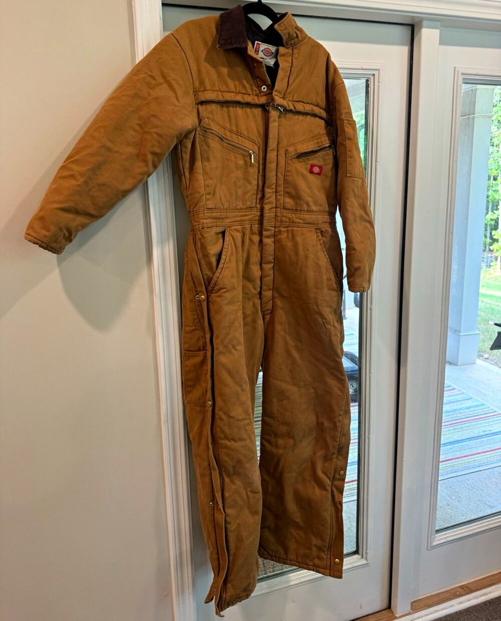 Dickies Men's Insulated Brown Canvas Cotton Blend Work Coveralls Regular Size 40